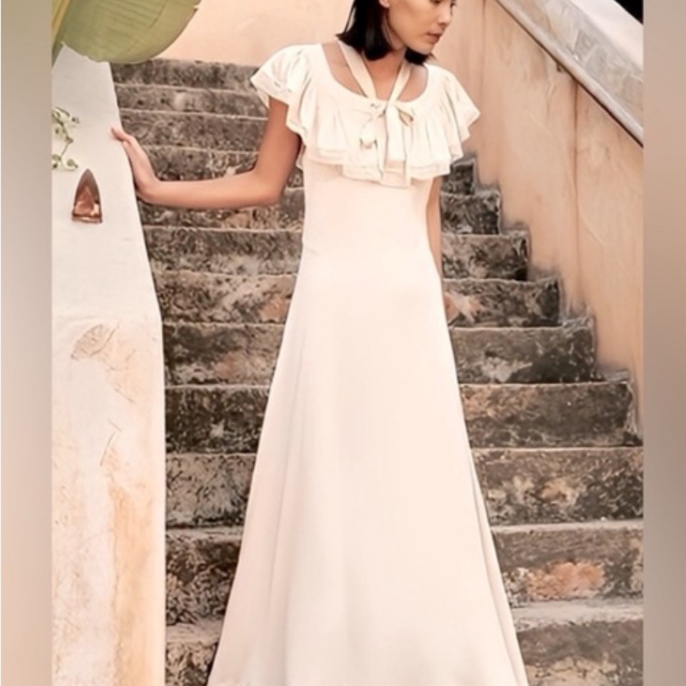 Doen Sicilia Dress (Size Small) in Pearl/Ivory - Maxi Dress